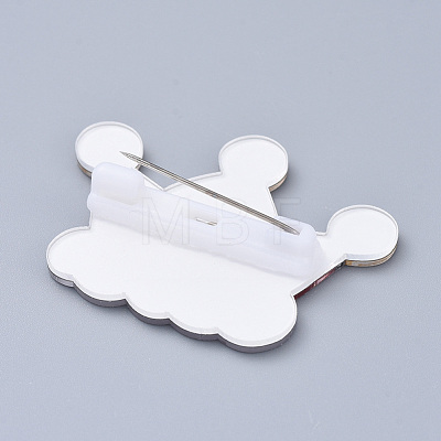 Acrylic Safety Brooches JEWB-D006-A09-1