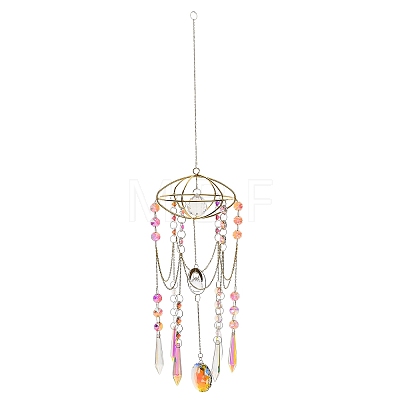 Quartz Crystal & Alloy Suncatchers HJEW-Z009-02B-1
