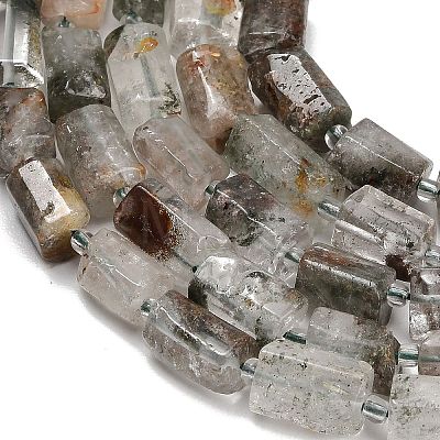 Natural Green Lodolite Quartz/Garden Quartz/Green Phantom Quartz Beads Strands GG-CBAC61B-D02-01-1