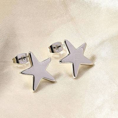 Brass Stud Earrings EJEW-B118-03P-1