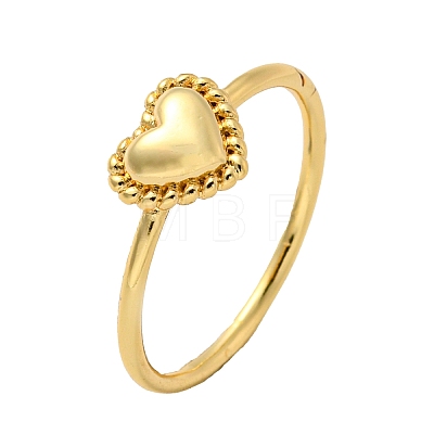 Rack Plating Brass Heart Finger Rings for Women RJEW-C081-04G-1