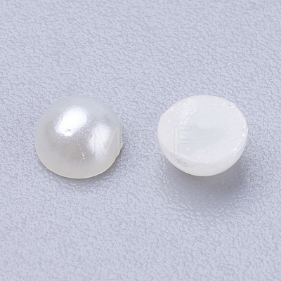 Half Round Domed Imitated Pearl Acrylic Cabochons OACR-H001-3-1
