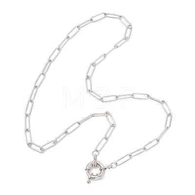304 Stainless Steel Paperclip Chain Necklaces for Women NJEW-JN06034-02-1