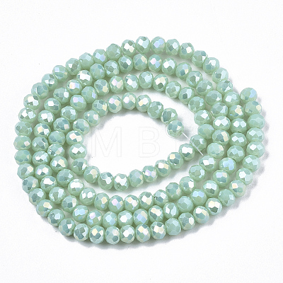 Electroplate Glass Beads Strands EGLA-A044-P6mm-B14-1