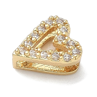Brass Micro Pave Clear Cubic Zirconia Beads KK-I476-20G-01-1