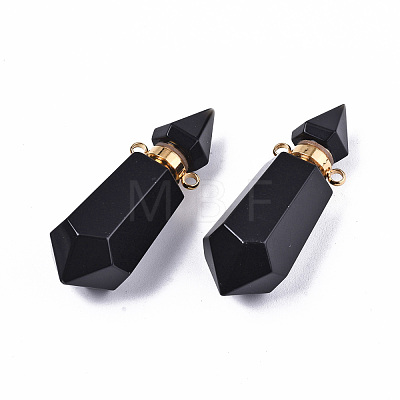 Faceted Natural Obsidian Pendants G-T131-15A-1
