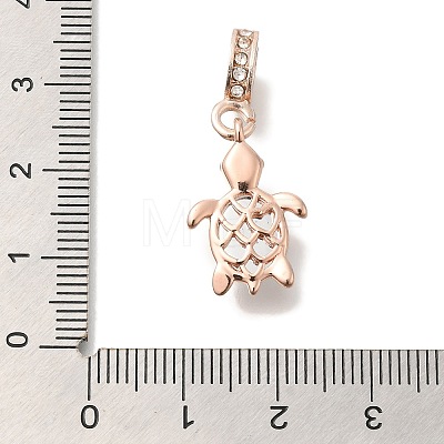 Rack Plating Alloy Rhinestone European Dangle Charms FIND-H005-45KCG-03-1