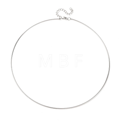 1.5MM 201 Stainless Steel Wire Choker Necklace NJEW-Z098-02P-1