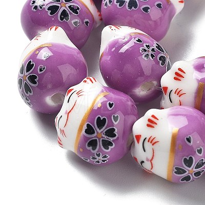 Handmade Printed Porcelain Beads PORC-G004-C10-1