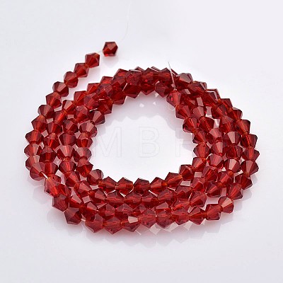 Faceted Bicone Glass Beads Strands X-EGLA-P017-3mm-12-1