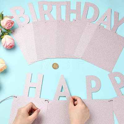 Paper Glitter Happy Birthday Photo Hanging Banner DIY-FZC0002-04A-1