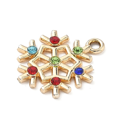 Alloy Rhinestone Pendants PALLOY-P313-01A-G-1