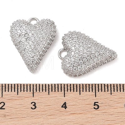 Brass Micro Pave Clear Cubic Zirconia Pendants KK-S388-01P-03-1