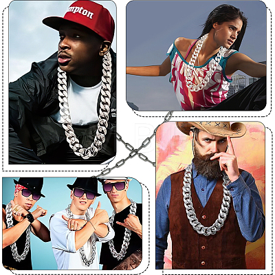 1Pc Acrylic Cuban Link Chain Necklaces for Men NJEW-SP0001-09B-S-1