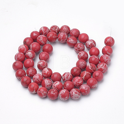 Synthetic Imperial Jasper Beads Strands G-Q462-131C-8mm-1