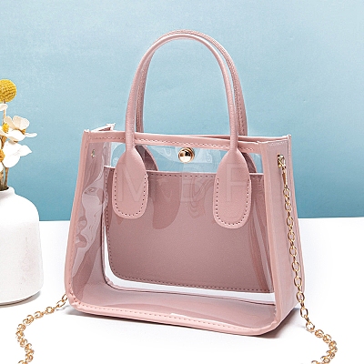 Clear PVC and PU Leather Bag PW-WGB52EE-02-1