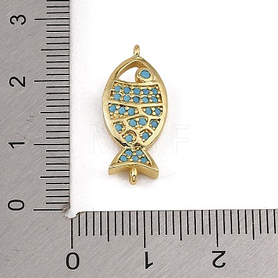 Brass Micro Pave Cubic Zirconia Connector Charms KK-CBAF17A-21G-1