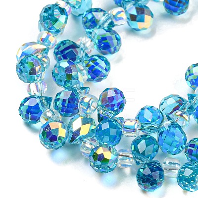 Electroplate Transparent Glass Beads Strands EGLA-P052-01A-AB03-1