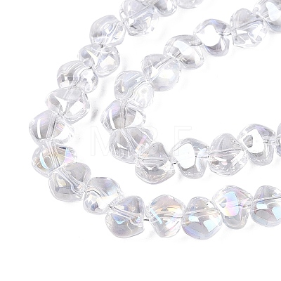 Electroplate Transparent Glass Beads Strands EGLA-Q133-01A-15-1