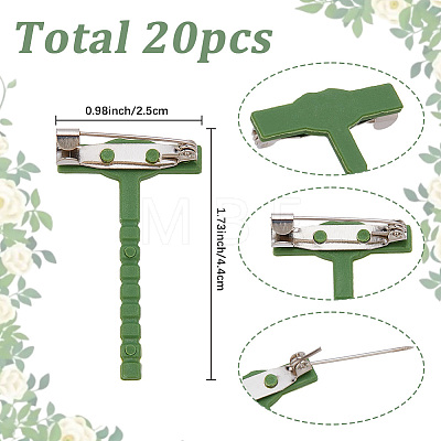 20Pcs Iron & Plastic Brooch Findings JEWB-SC0001-1