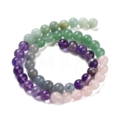 Natural Flower Amazonite & Amethyst & Flower Amazonite & Green Aventurine & Blue Aventurine Beads Strands G-B095-A01-04-1