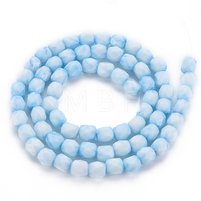 Opaque Baking Painted Glass Beads Strands EGLA-N006-008-A05-1