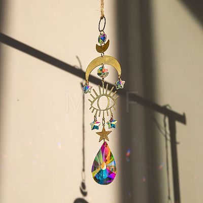 Glass Teardrop Big Pendant Decorations PW-WG59233-04-1