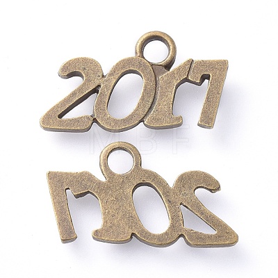 Birth Year 2017 Tibetan Style Alloy Pendants TIBEP-R341-13AB-FF-1