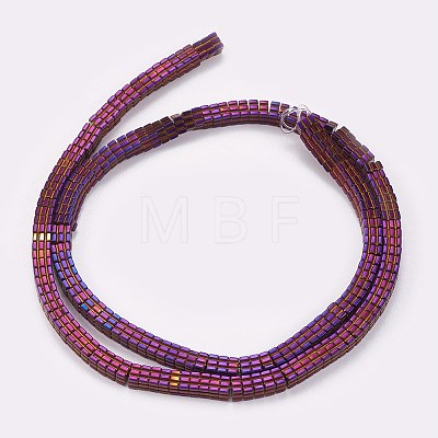 Electroplated Non-magnetic Synthetic Hematite Beads Strands G-P367-D02-1
