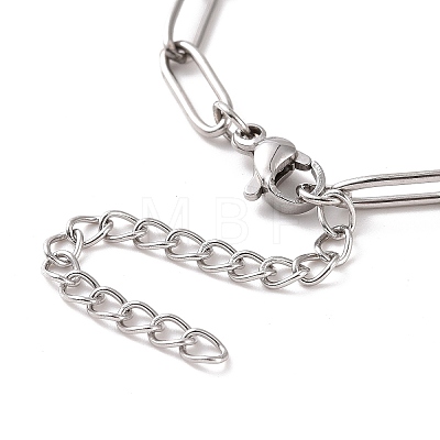 304 Stainless Steel Paperclip Chain Bracelet for Men Women BJEW-E031-03P-06-1