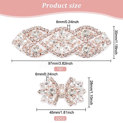 Fingerinspire 3Pcs 2 Style Glitter Hotfix Rhinestone(Hot Melt Adhesive On The Back) AJEW-FG0003-70-1