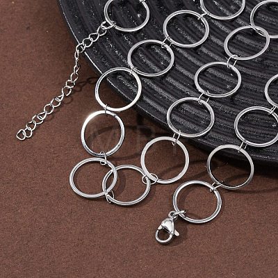 304 Stainless Steel 14MM Ring Link Chain Necklaces NJEW-P343-01D-P-1