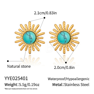 Flower 304 Stainless Steel Stud Earrings OK7494-1-1