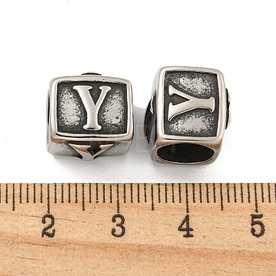 316 Surgical Stainless Steel with Rhinestone Large Hole Cube Beads STAS-Q326-08AS-01-1