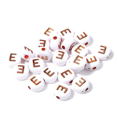 100Pcs Plating Opaque White Acrylic Beads FIND-PW0024-36C-1