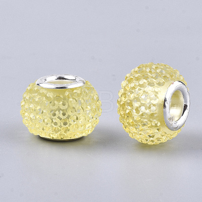 Resin Rhinestone European Beads RPDL-T002-03K-1