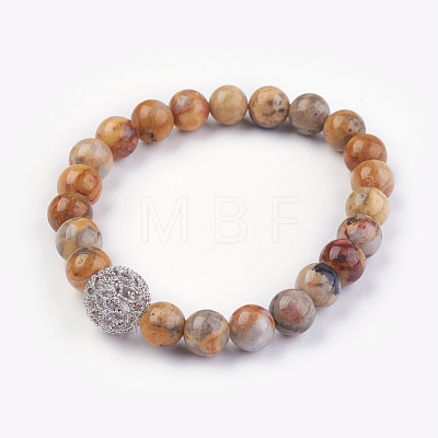 Natural Mixed Stone Stretch Bracelets BJEW-JB03943-1