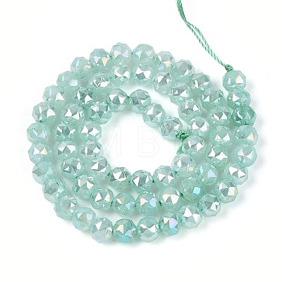 Anti-Tarnish Electroplate Glass Beads Strands GLAA-N064-6mm-08-1