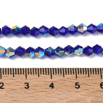 Electroplate Transparent Glass Beads Strands EGLA-K015-18T-1