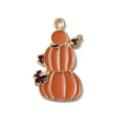 Thanksgiving Day Golden Tone Alloy Enamel Pendants ENAM-M002-02P-G-1