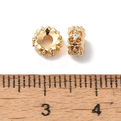 Brass with Clear Cubic Zirconia Beads KK-G503-16G-1