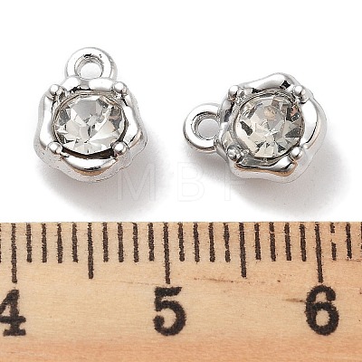 Rack Plating Alloy Rhinestone Charms PALLOY-F311-17P-01-1