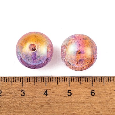 UV Plating Rainbow Iridescent Two Tone Acrylic Beads PACR-C009-04E-1