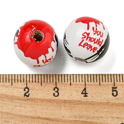 Halloween Series Wood European Beads WOOD-U002-01C-1