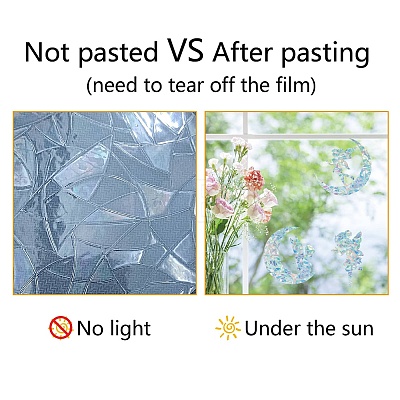 Waterproof PVC Colored Laser Stained Window Film Static Stickers DIY-WH0314-110-1
