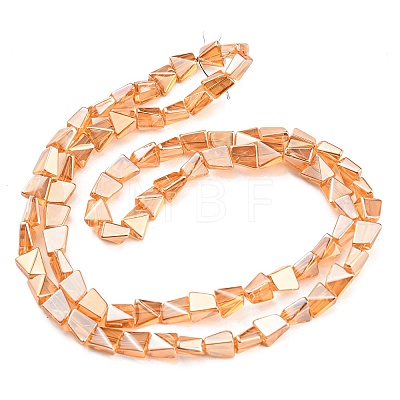 Pearl Luster Plated Electroplate Transparent Glass Beads Strands EGLA-G037-06A-PL01-1