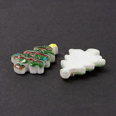 Christmas Themed Opaque Resin Cabochons CRES-P022-15-1