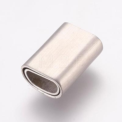 304 Stainless Steel Magnetic Clasps with Glue-in Ends STAS-K145-17P-1