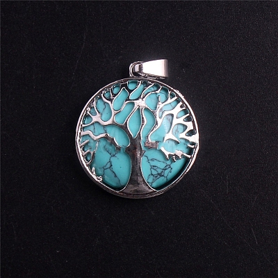 Synthetic Turquoise Dyed Pendants PW-WGC61ED-03-1