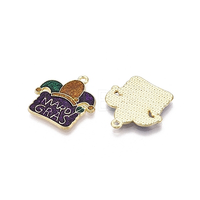 Carnival/Mardi Gras Theme Alloy Enamel & Glitter Powder Pendants ENAM-T020-53C-RS-1